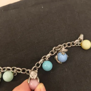 Pulsera Plata 925 con Abalorios Multicolor