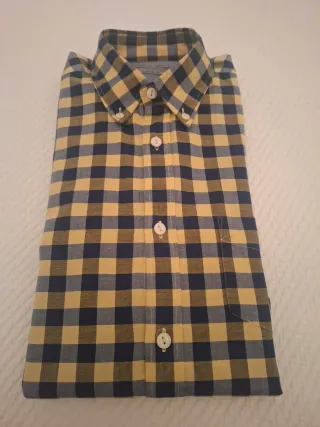Camisa Emidio Tucci cuadros azul y amarillo