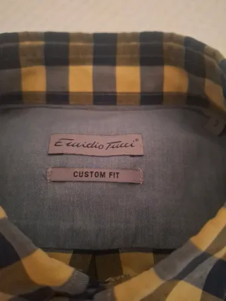 Camisa Emidio Tucci cuadros azul y amarillo