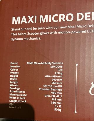Patinete Micro Maxi Deluxe LED Rojo