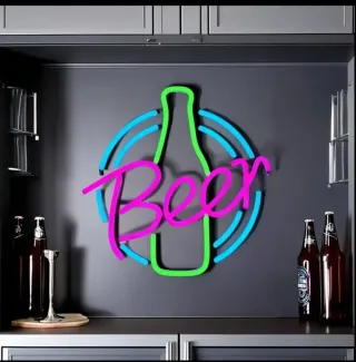 Lampada Neon LED "BEER" multic.