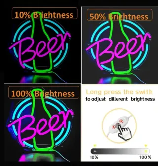 Lampada Neon LED "BEER" multic.
