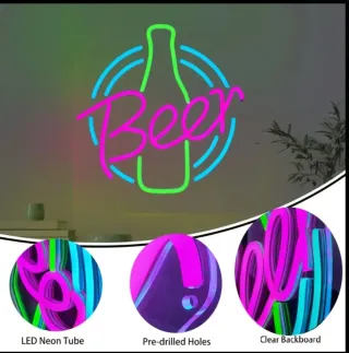 Lampada Neon LED "BEER" multic.