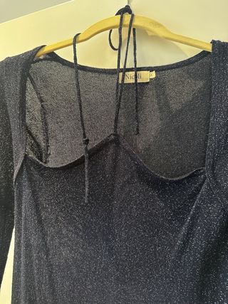 Vestido Nicoli azul brillante talla S