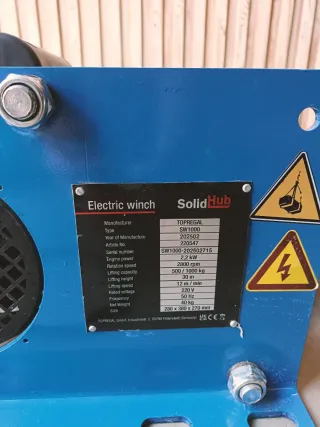 Cabrestante electrico Solidhub SW1000