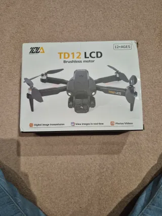 Dron TD12 LCD Negro Motor Brushless