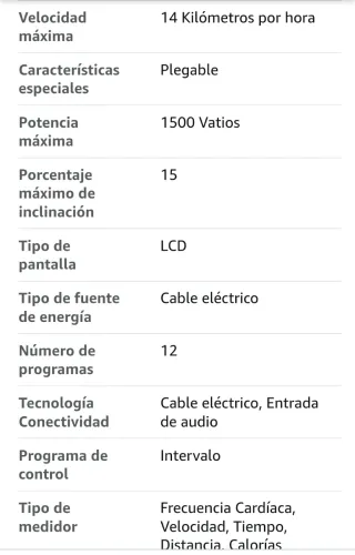 Cinta de correr 14 km/h