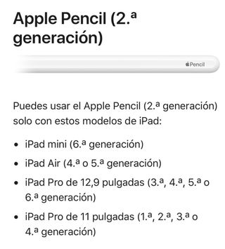 Apple Pencil 2ª Generación para iPad