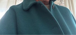 Abrigo lana verde azulado