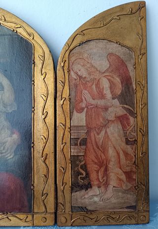 Retablo tríptico religioso