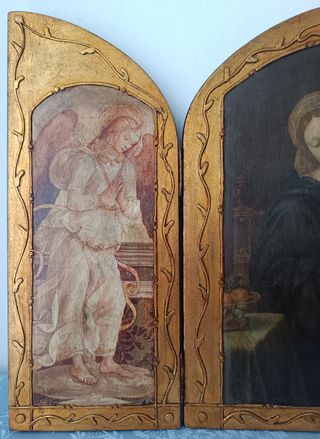Retablo tríptico religioso