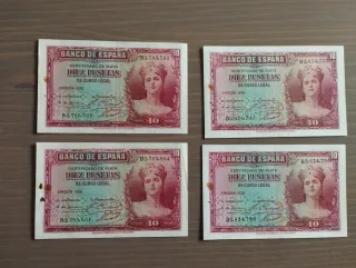 Dos parejas correlativas 10 ptas 1935