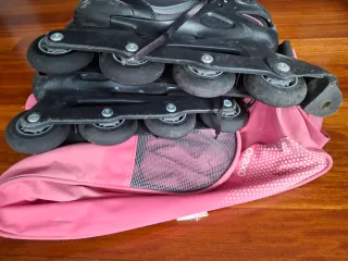 Patines en línea Oxelo negros y rosas