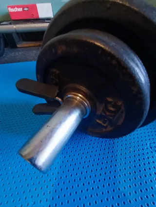 Kit Musculación 38 KG Barra Larga y Mancuernas