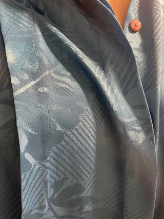 Camisa Vintage Azul Teal Estampada