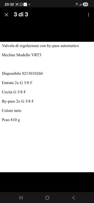 Valvola Regolatore Pressione VRT3