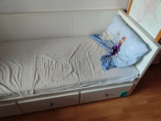 Diván blanco con 3 cajones sofá cama