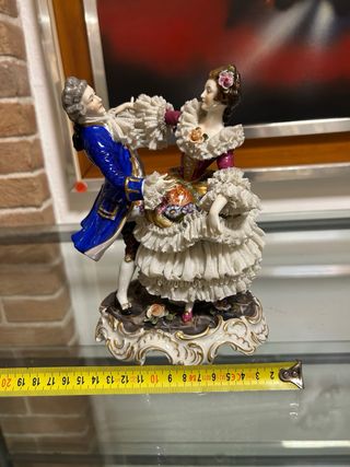 Statuina Capodimonte Coppia Ballo Porcellana