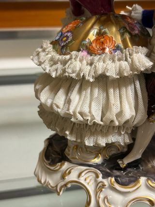 Statuina Capodimonte Coppia Ballo Porcellana