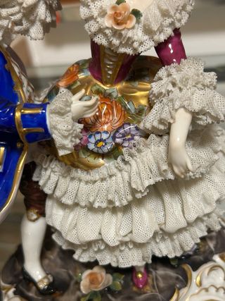 Statuina Capodimonte Coppia Ballo Porcellana