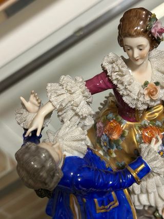 Statuina Capodimonte Coppia Ballo Porcellana