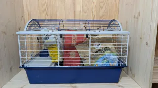 Jaula cobaya + comida (poco uso)