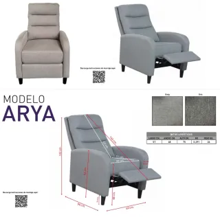 Sillón relax gris tela