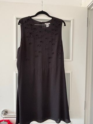 Vestido negro fiesta con pedrería