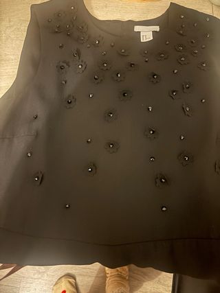 Vestido negro fiesta con pedrería