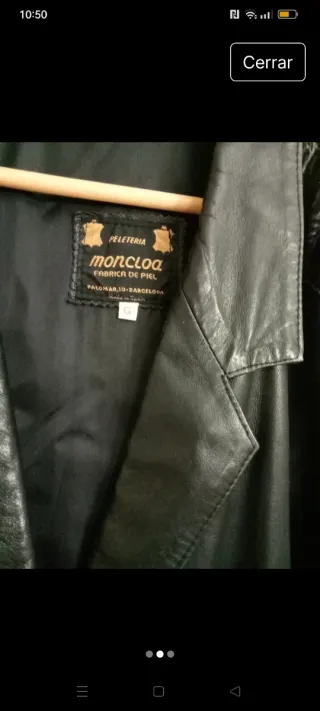 Chaqueta Piel Mujer Talla L/XL Negra