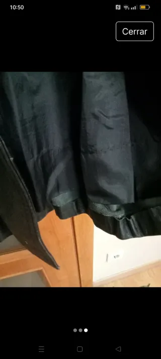 Chaqueta Piel Mujer Talla L/XL Negra