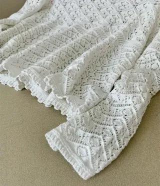 Jersey de punto blanco calado