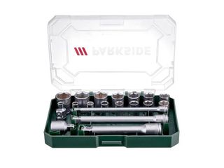 Juego llaves vaso + 2 carracas Parkside