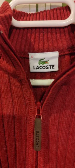 Jersey Lacoste Rojo Media Cremallera