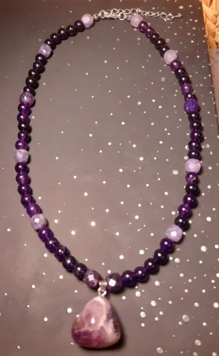 Collar Amatista Natural Hecho a Mano