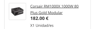 Fuente Corsair RM1000x 1000W 80 Plus Gold