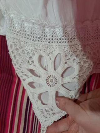 Vestido blanco ibicenco crochet talla única