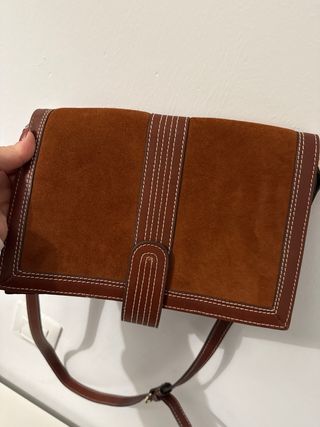Bolso Zara Marrón Ante