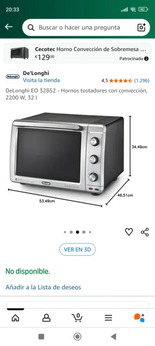 Horno DeLonghi Sfornatutto Maxi