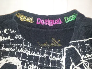 Jersey Desigual negro estampado blanco, Talla M