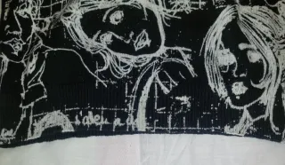 Jersey Desigual negro estampado blanco, Talla M