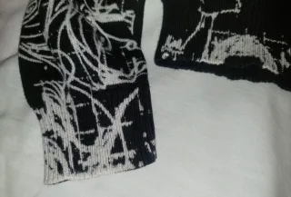 Jersey Desigual negro estampado blanco, Talla M