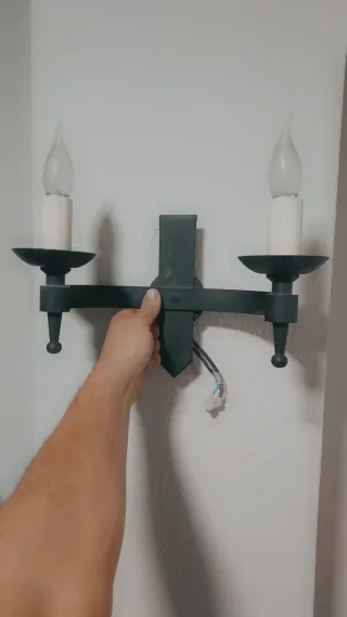 Aplique de pared doble estilo rústico