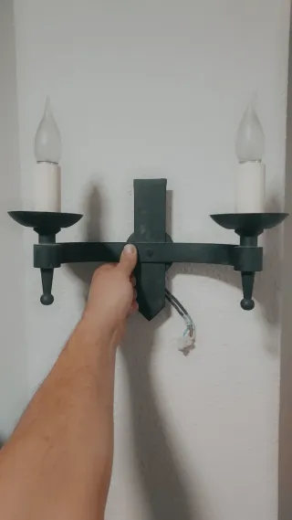 Aplique de pared doble estilo rústico