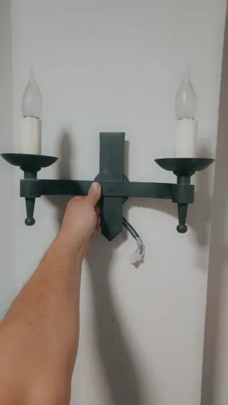 Aplique de pared doble estilo rústico