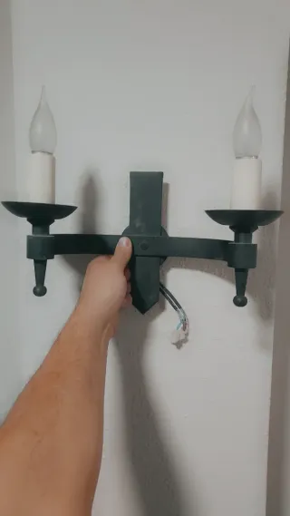 Aplique de pared doble estilo rústico