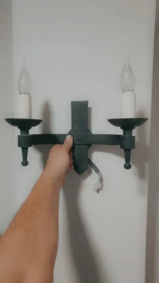 Aplique de pared doble estilo rústico