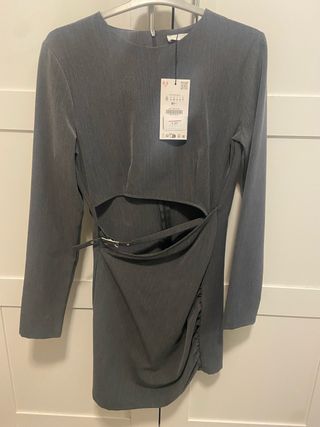 Vestido Zara gris talla S