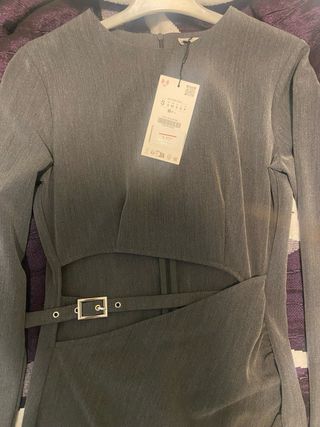 Vestido Zara gris talla S