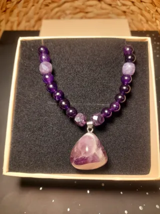 Collar Amatista Natural Hecho a Mano
